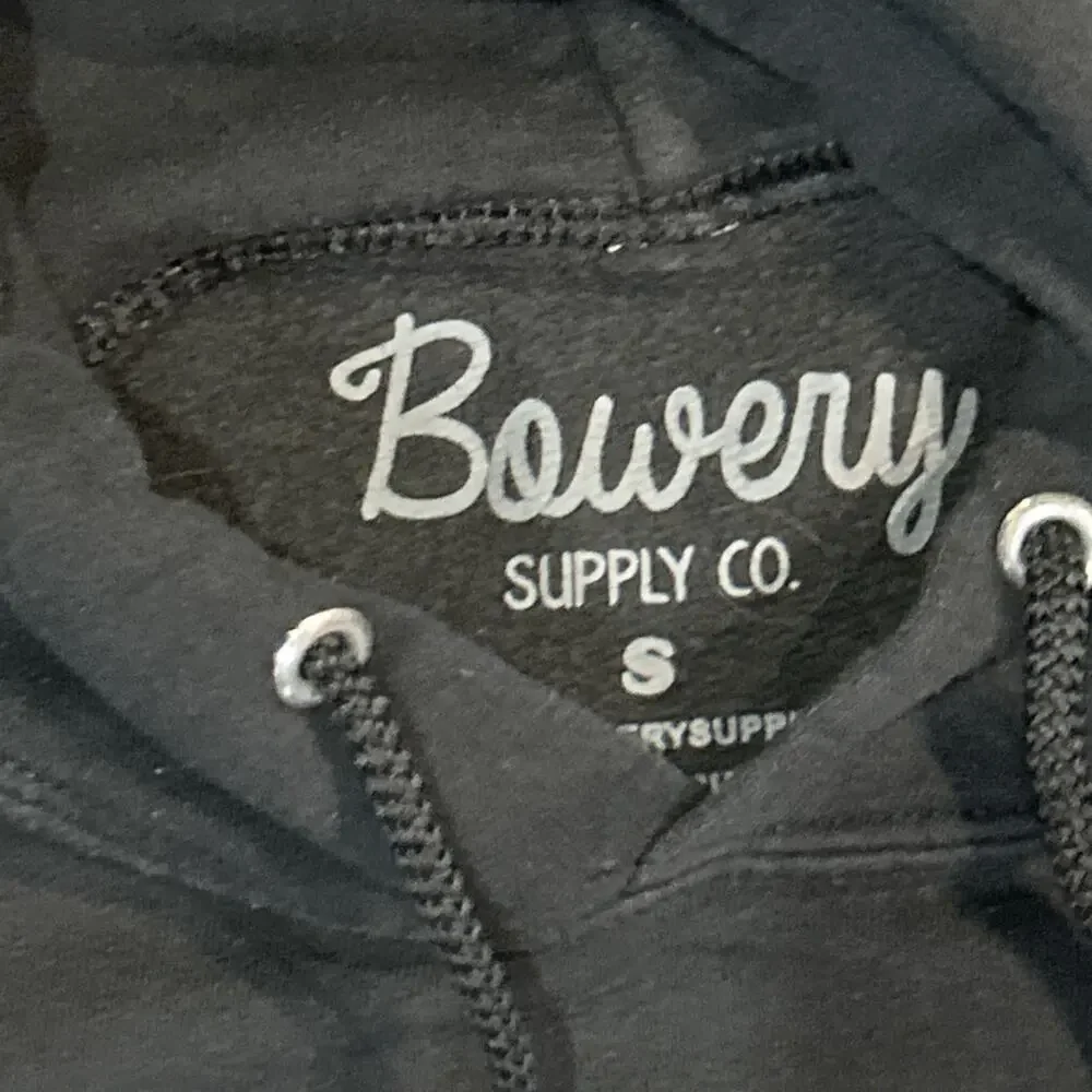 Men’s Small Bowery Supply Co. Black Skeleton Peace Hoodie